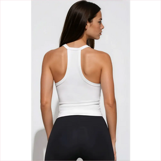 Reggiseno sportivo white racerback Knitted Tank Maglia seamless