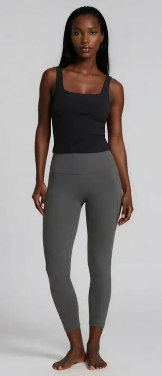 Super Pocket Leggings: leggings grigio antracite aderenti con tasche