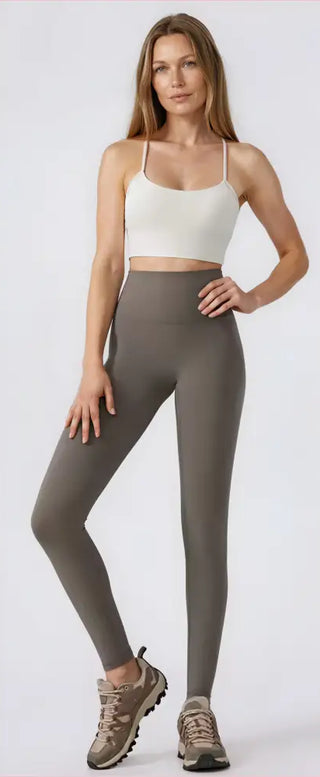 Leggings super soft high waisted grigi eleganti e aderenti