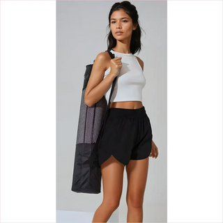 Borsa per tappetino yoga a scacchi bianco e nero con United Running Shorts