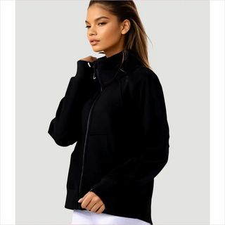 Maglione Boston invernale con giacca in velluto nero zip-up
